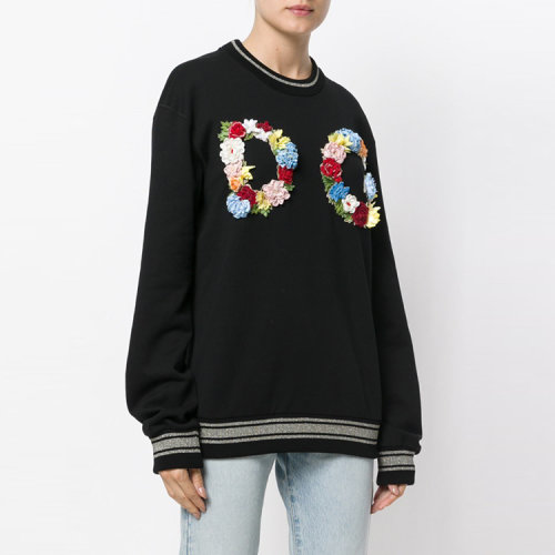 【17秋冬】 dolce&gabbana/杜嘉班纳 女卫衣 100%棉 时尚 印花 黑色