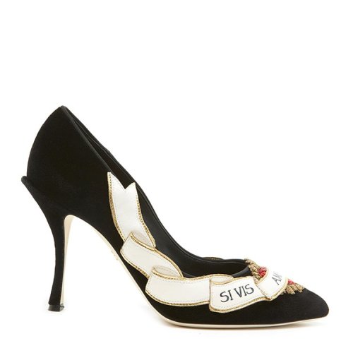 dolce&gabbana/杜嘉班纳 18秋冬 尖头鞋 细跟 印花 高跟鞋 3601 跟高