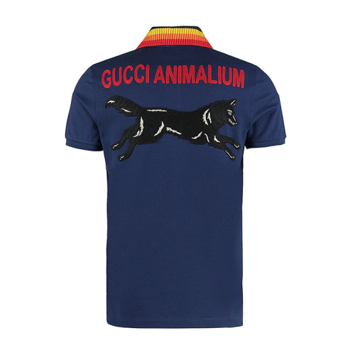 【gucci古驰 男士短polo】cotton piqué polo with embroidery【正品