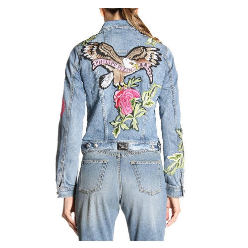 【18春夏】 philipp plein/菲利普·普兰 女士夹克 100%棉 牛仔 个性