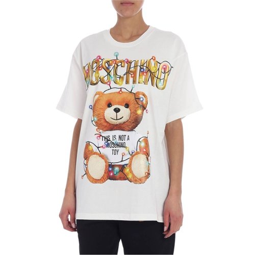 moschino/莫斯奇诺 19春夏 女士短袖t恤 圆领 logo 小熊 3268