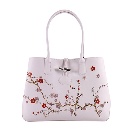 【17年春夏】 longchamp/珑骧 女士 真皮 梅花图案 刺绣 单肩包 gi