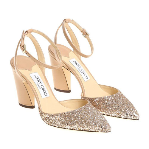 【18春夏】 jimmy choo/周仰杰 皮革 时尚 尖头 粉色钻石色 高跟鞋