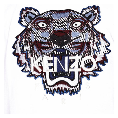 kenzo/高田贤三 男士字母logo与虎首图案印花纯棉短袖t恤 vs