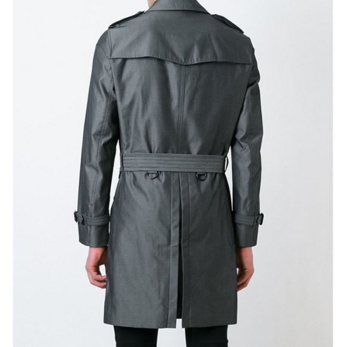 burberry classic男士纯棉长袖收腰长款风衣