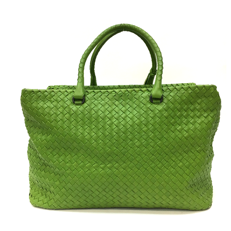 bottega veneta(葆蝶家) 绿色皮质编织手提包