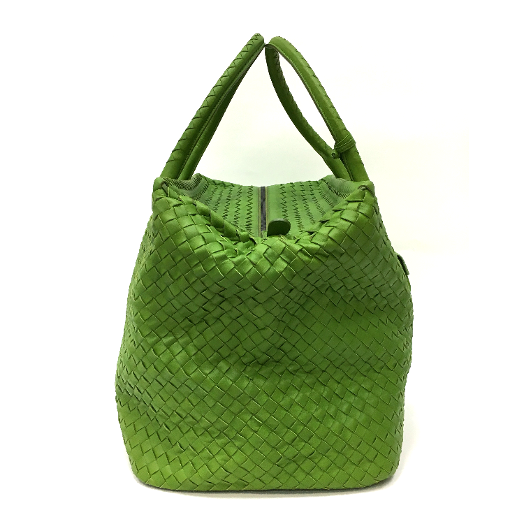 bottega veneta(葆蝶家) 绿色皮质编织手提包