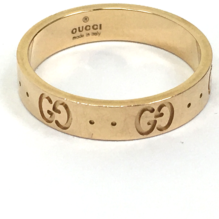 gucci(古驰) 双g logo18k金戒指14