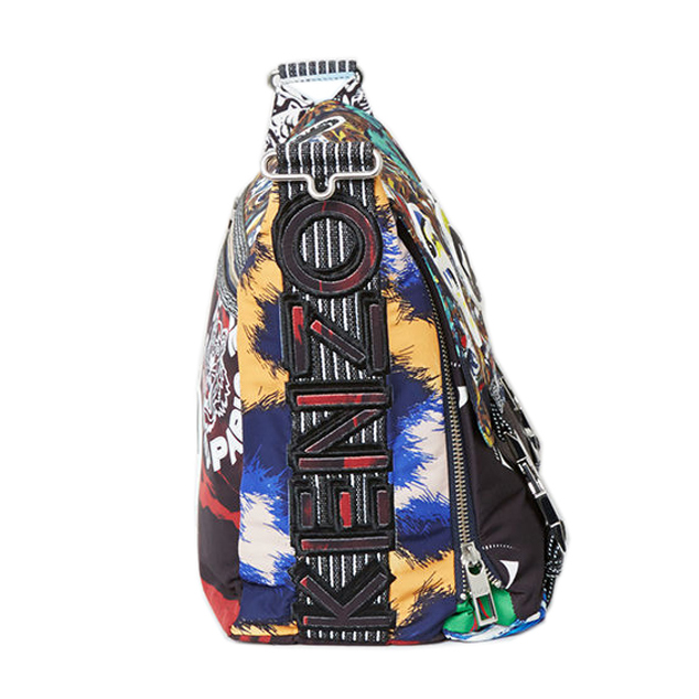 kenzo/高田贤三 多彩拼色大眼睛斜挎包