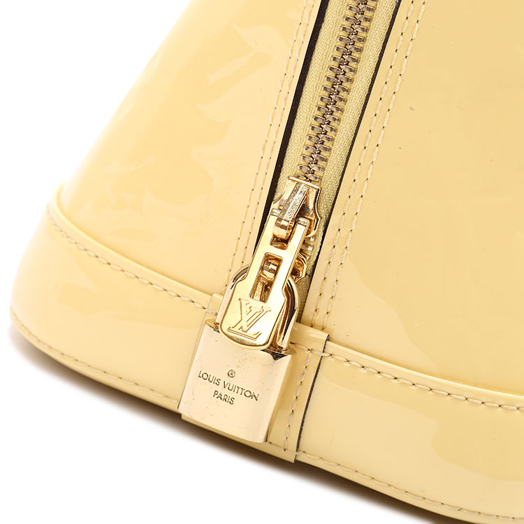 louis vuitton(路易威登)alma 小号香草黄漆皮手提包