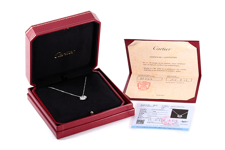 cartier(卡地亞) amulette de cartier系列18k金滿鑽護身符項鍊ch