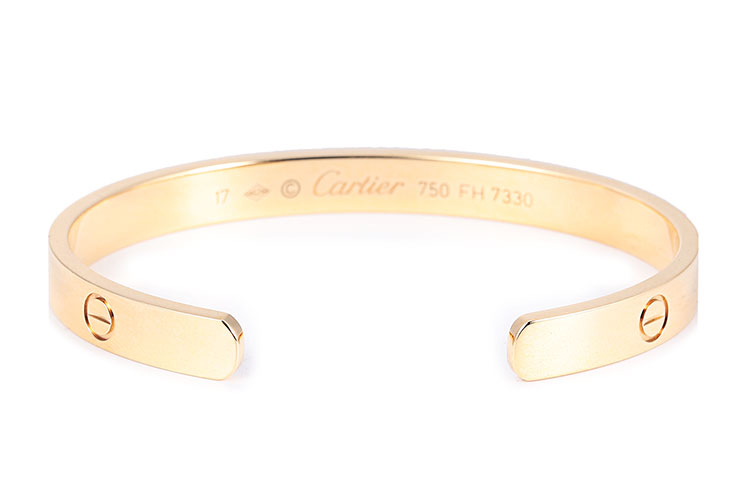 手镯/手链】cartier(卡地亚) love系列18k黄金半口手镯17#【正品 价格