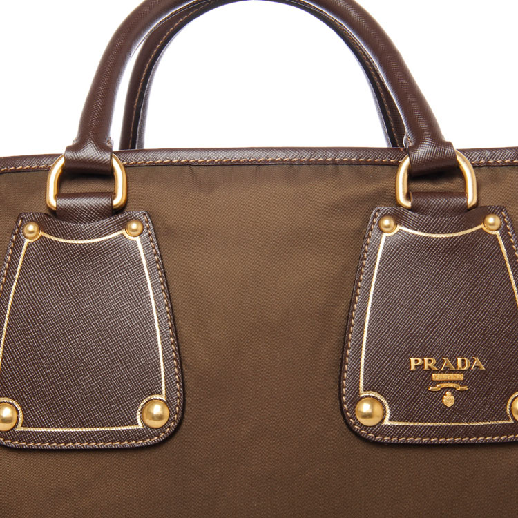 prada(普拉达) 棕色尼龙配皮两用包