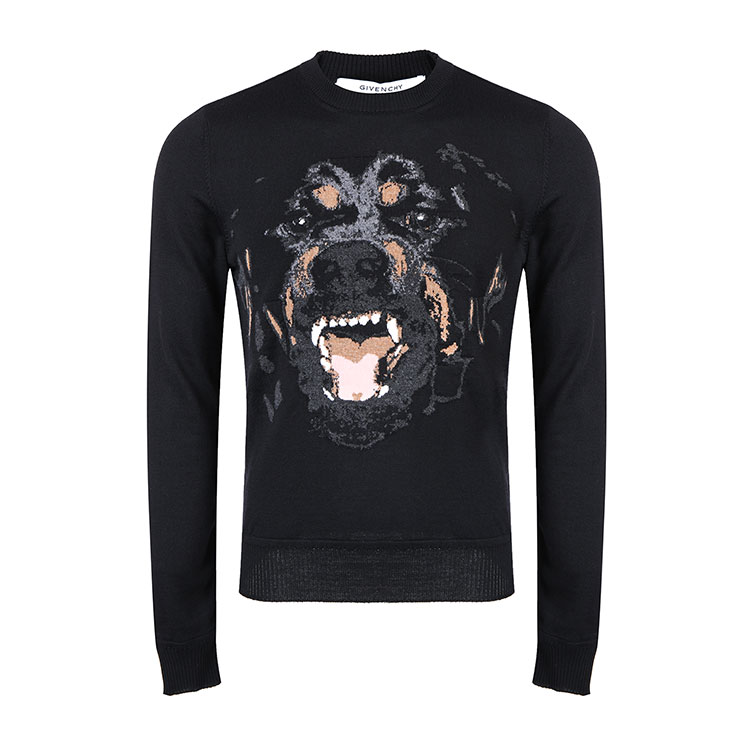 givenchy/纪梵希黑色狗头针织衫 o/eu