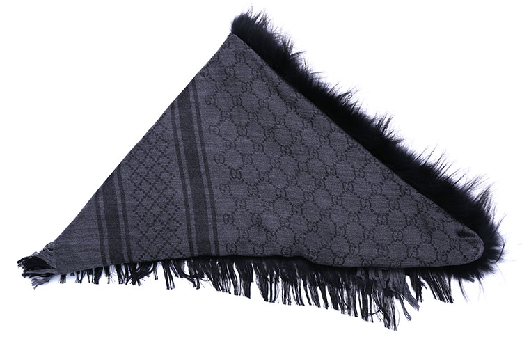 gucci/古驰优雅流苏双g花纹披肩 gb/eu