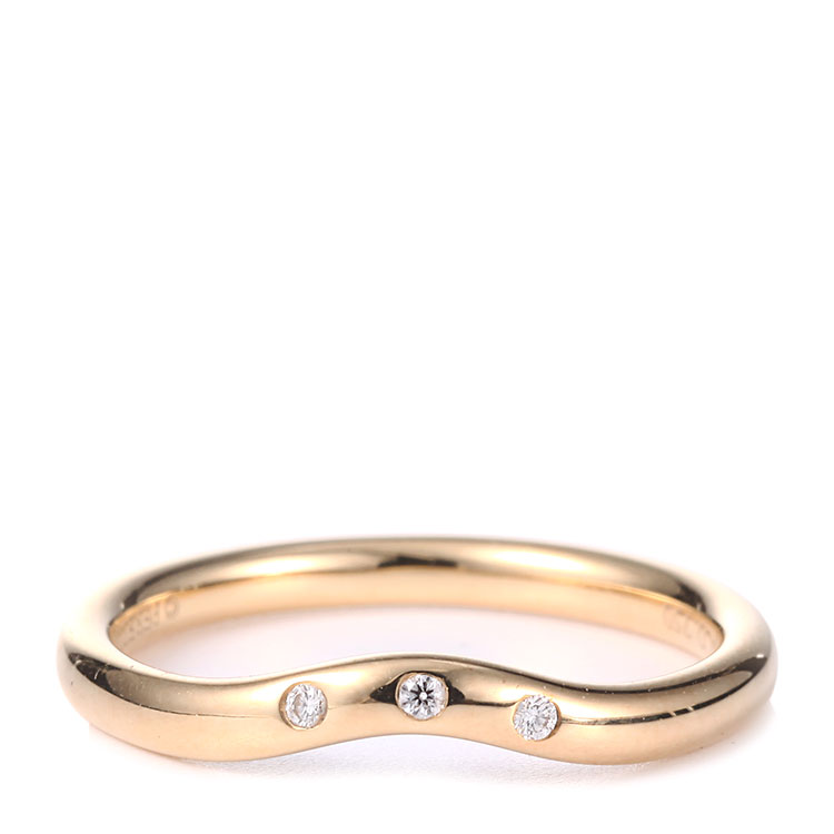 tiffany & co.(蒂芙尼) #elsa peretti 系列18k黄金三钻戒指 49.5