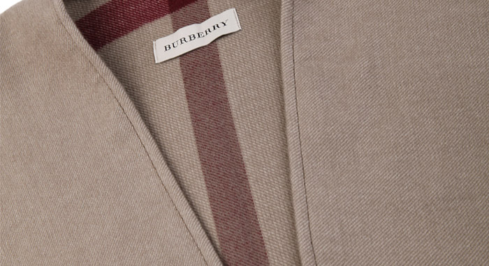 burberry/博柏利 棕色羊毛材质纯色女士围巾