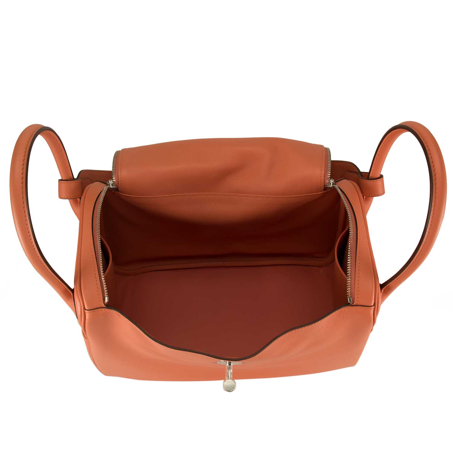 hermes(爱马仕) 火烈鸟粉i5皮质银扣lindy34手提单肩包