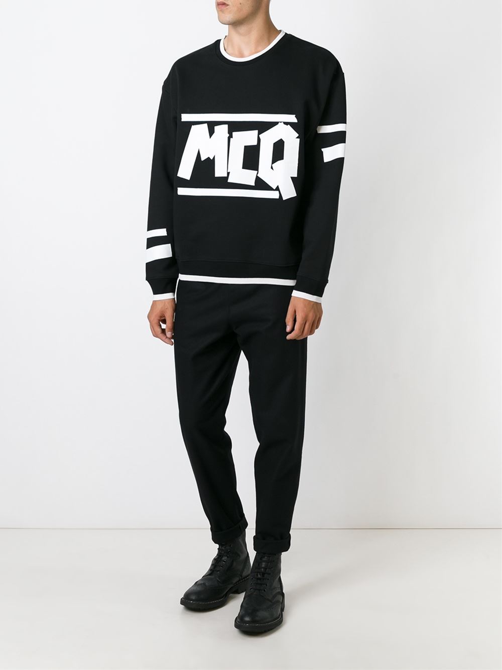 alexander mcqueen/亚历山大麦昆 男士logo卫衣 f565pu2533xf eu 黑色