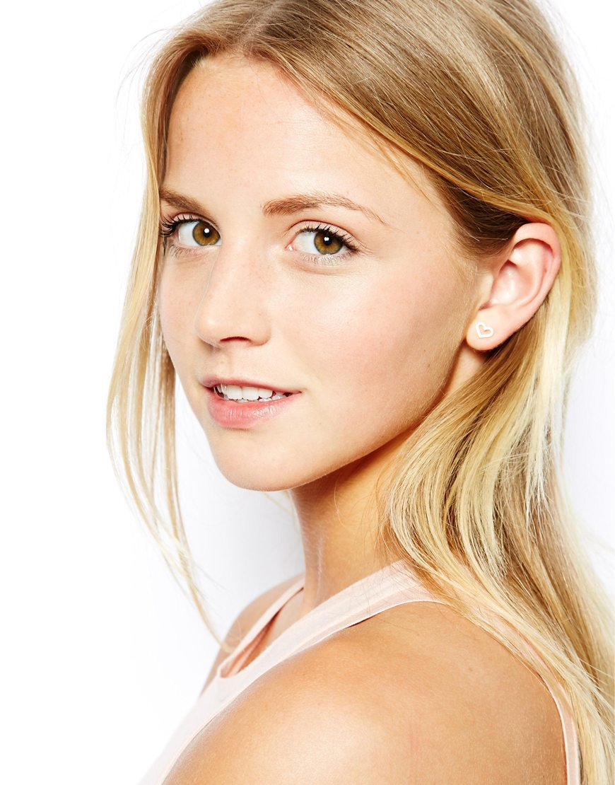 dogeared小不点系列镂空心型纯银耳饰3sssz00105300