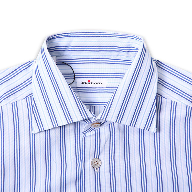 kiton 男士条纹衬衫