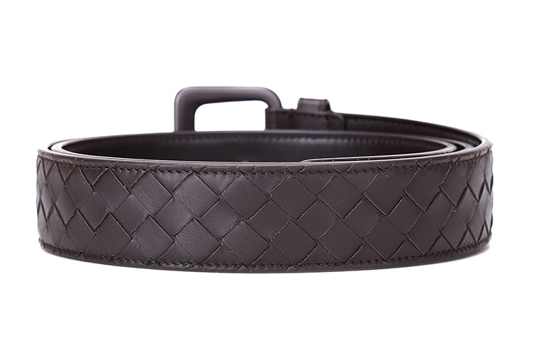 bottega veneta(葆蝶家) 咖啡色皮质编织腰带 95