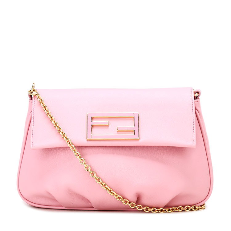 fendi(芬迪)粉色皮质单肩包