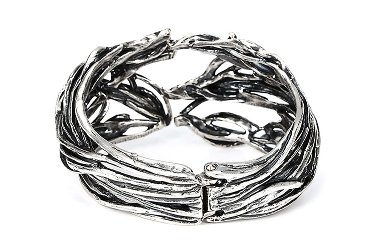 giovanni raspini(giovanni raspini) #银灰色纯银草叶镂空手镯