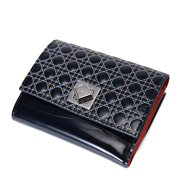 【dior迪奥 钱包】dior(迪奥) 藏蓝色漆皮短款钱夹【正品 价格 图片】