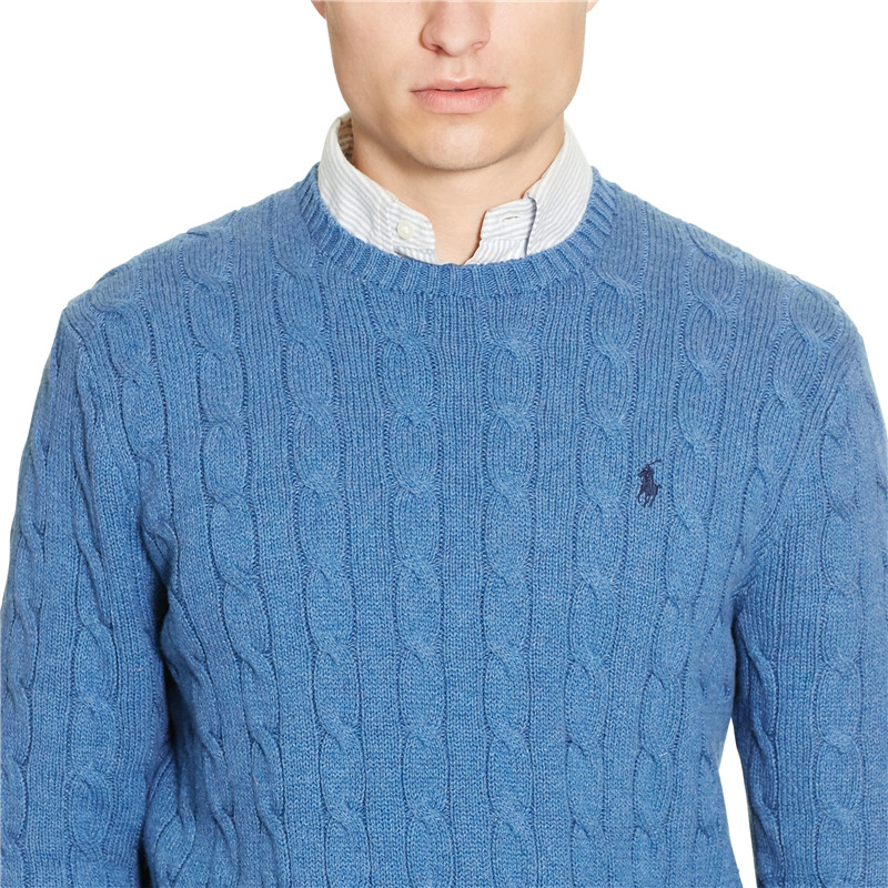 ralph lauren 浅蓝色舒适圆领纯棉针织毛衣 101234596