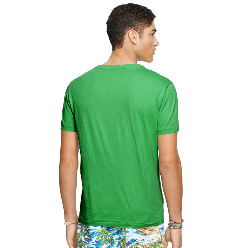 ralph lauren/拉夫.劳伦 纯棉v领运动t恤 绿色 79647096 特价品