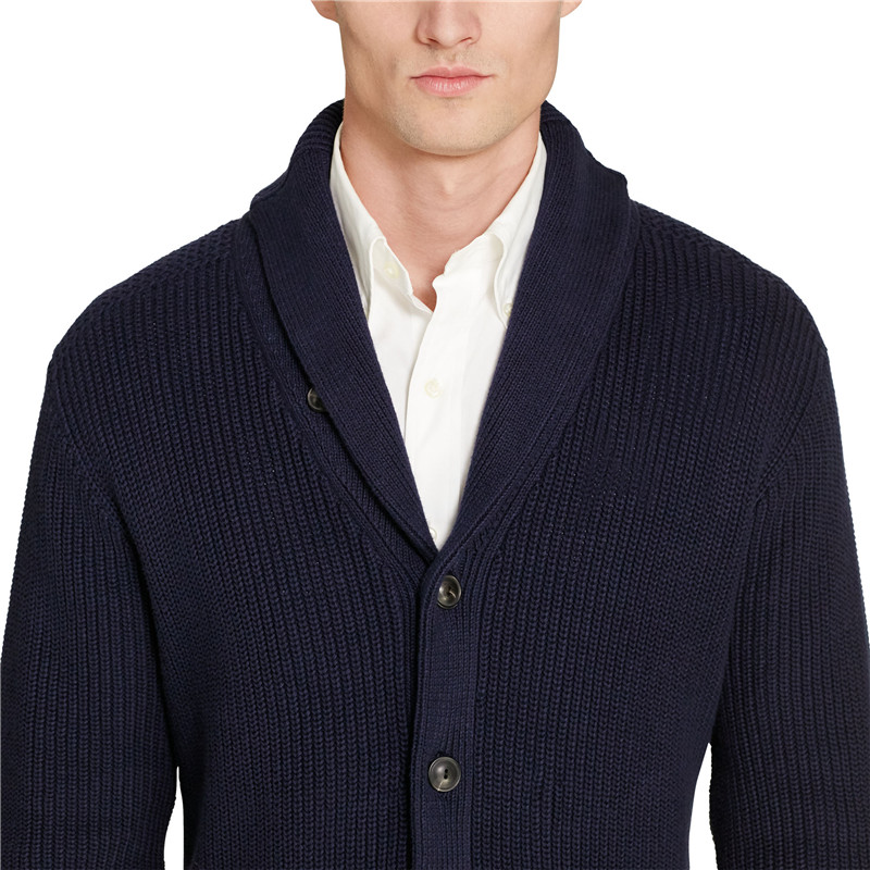 lauren拉夫劳伦马球 男士针织衫/毛衣】ralph lauren 深蓝色舒适翻领