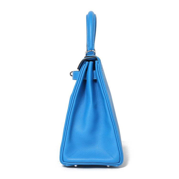 hermes(爱马仕) t7水妖蓝皮质手提包kelly28