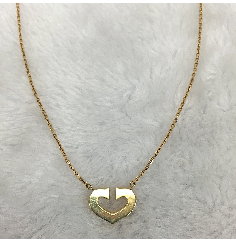 cartier(卡地亚) cur c de cartier系列18k黄金心形项链