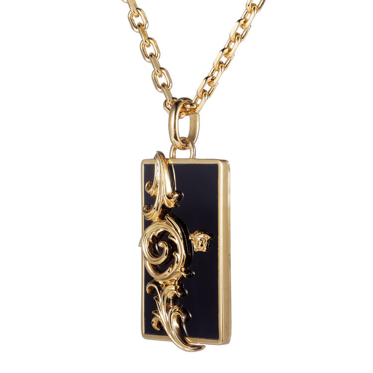 versace/范思哲 男士黑色金属项链