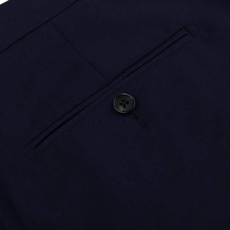 kent&curwen/肯迪文男士时尚经典羊毛直筒纯色正装裤海军蓝男士裤子