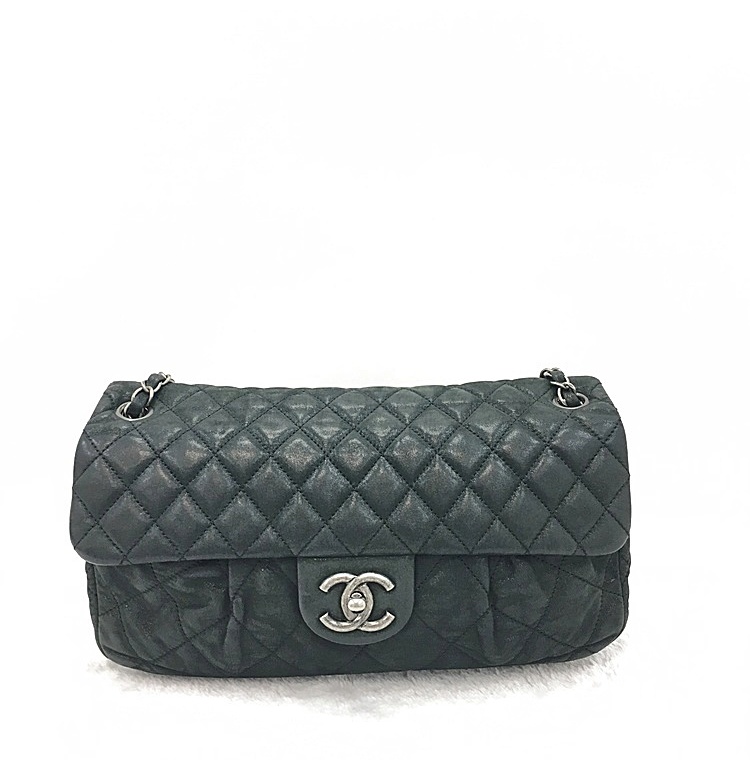 chanel(香奈儿) 深灰色皮质单肩包