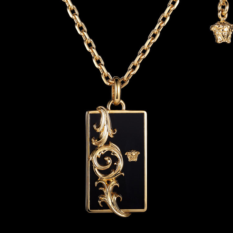 versace/范思哲 男士黑色金属项链