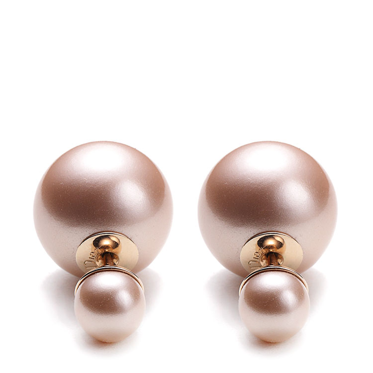 dior(迪奥) 浅粉色大小珍珠耳钉ch