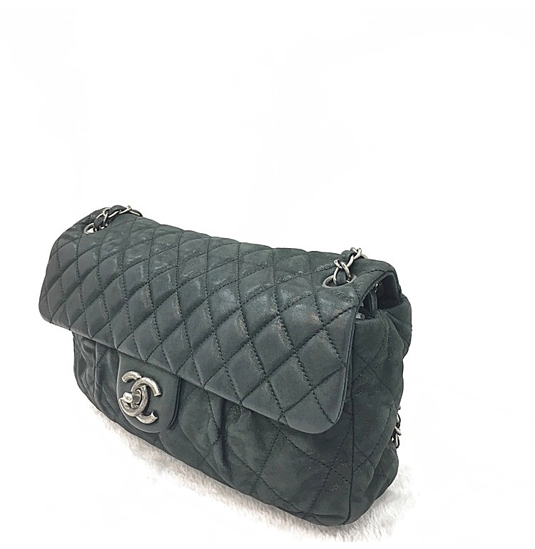 chanel(香奈儿) 深灰色皮质单肩包