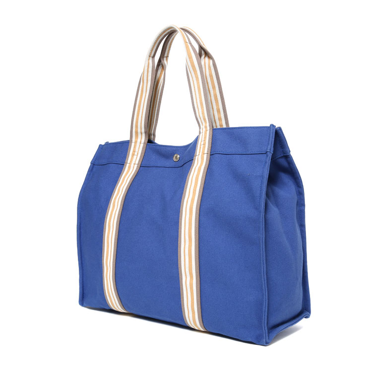 hermes(爱马仕) 蓝色帆布沙滩包