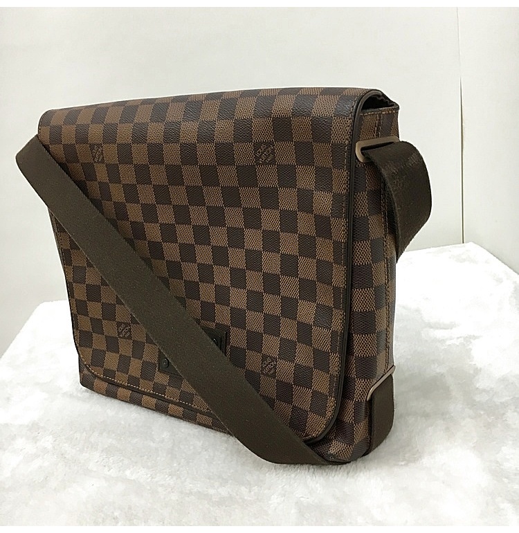 louis vuitton(路易威登) 棕棋格男士斜挎包