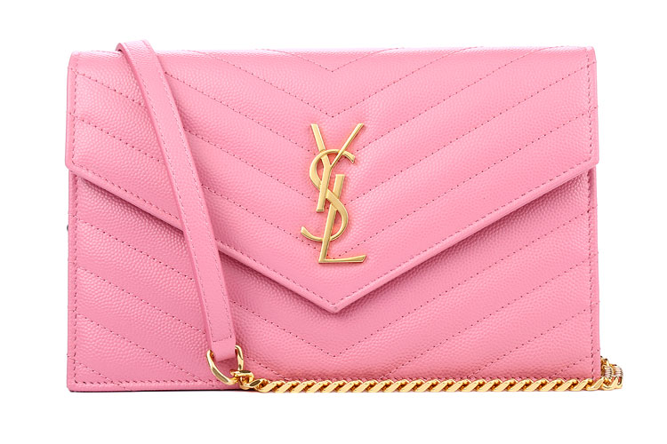 yves saint laurent(圣罗兰) monogram saint laurent粉色皮质斜挎包