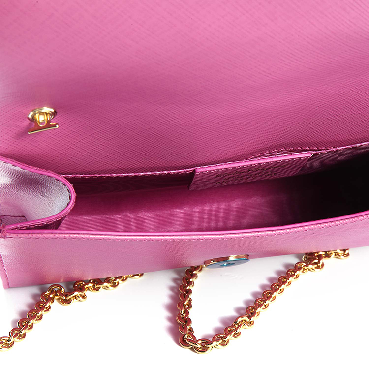 salvatore ferragamo(菲拉格慕) #玫粉/裸拼色十字纹皮质斜挎包