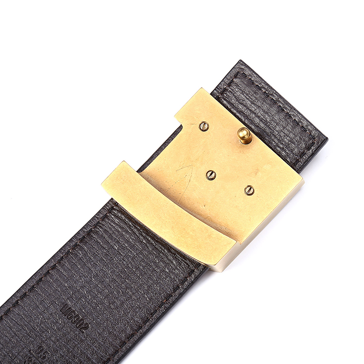 louis vuitton(路易威登) 棕色皮质复古lv logo扣腰带 95