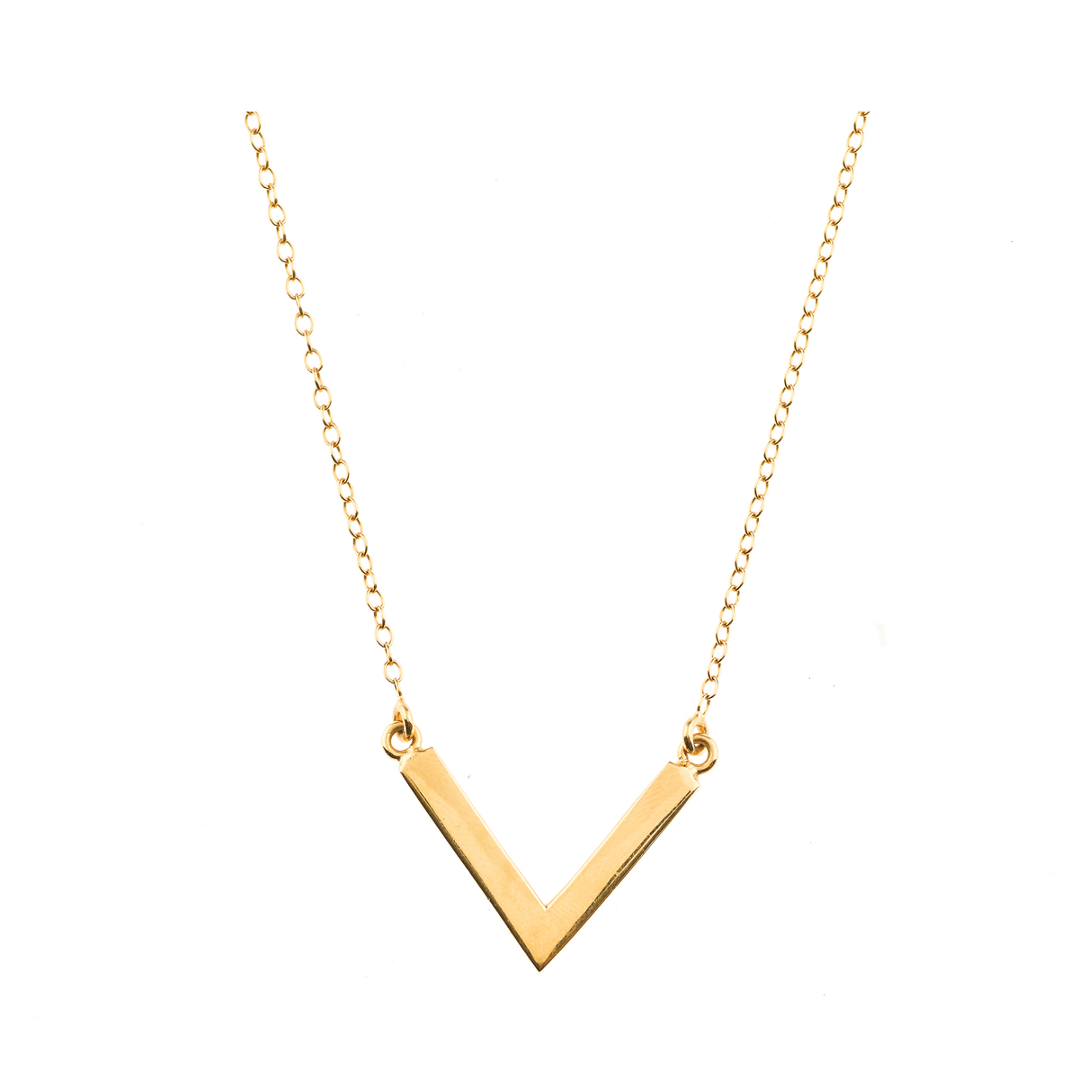 anna beck 线框镀金双面v形项链 499ngg