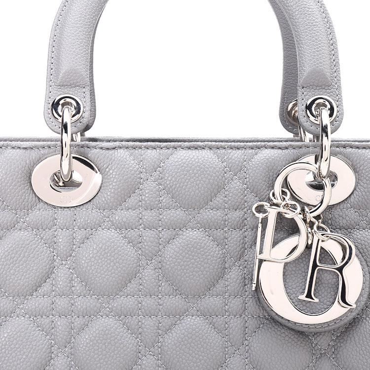 dior(迪奥) 灰色皮质两用包大号戴妃