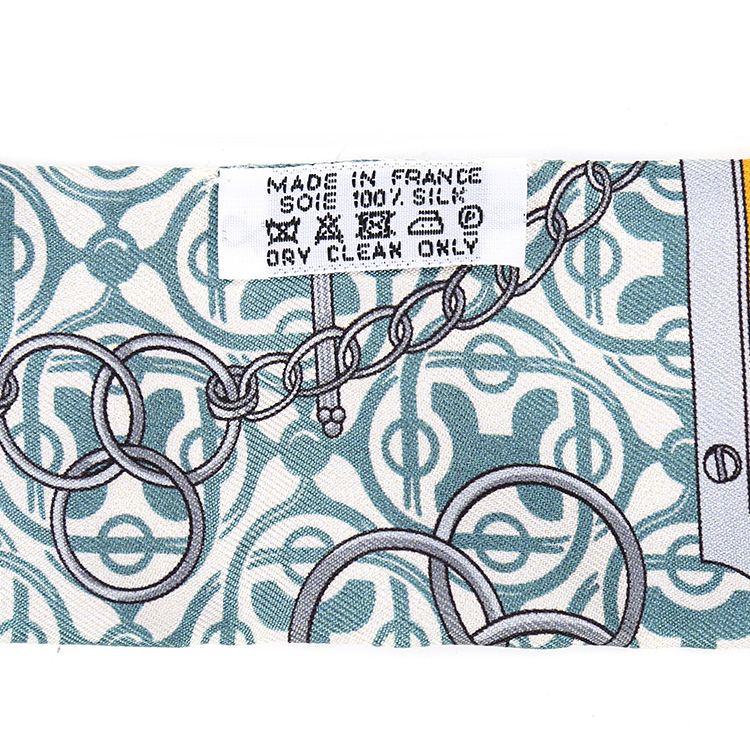 hermes(爱马仕) 橘色链条图案印花箱包丝巾