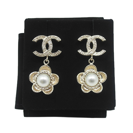 禁用耳饰】chanel/香奈儿 16年新款cc吊珍珠金花耳环【正品 价格 图片