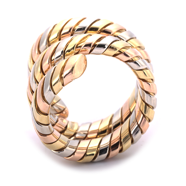 bvlgari(宝格丽) #三色金蛇形戒指 52